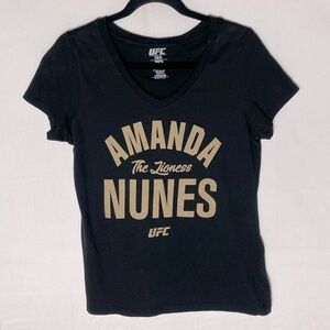 UFC Amanda The Lioness Nunes Black Gold Fitted Short Sleeve Tee T Shirt M